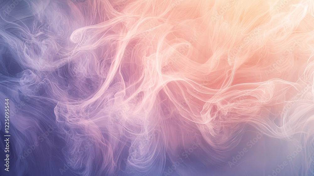 Fototapeta premium Ethereal Smoke Swirls in Gentle Pastel Colors Background