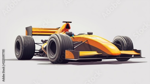 Formula One racing car white background photo