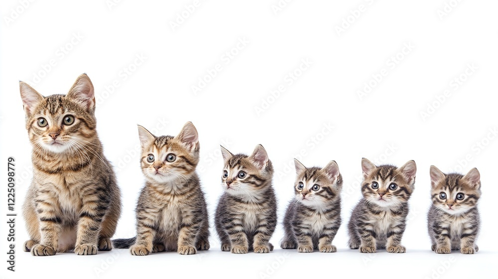 Obraz premium cat growth white background
