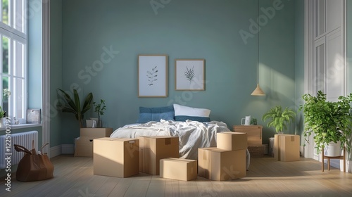 Minimalist Bedroom with Unp...