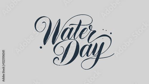 Elegant Water Day calligraphy design on a white background.
