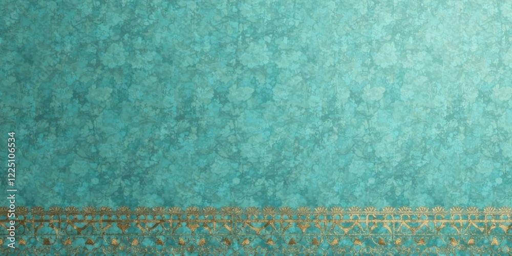 Aqua Background with Gold Ornate Border Elegant Textured Pattern for Design Projects Aqua Background with Gold Ornate Border Elegant Textured Pattern for Design Projects