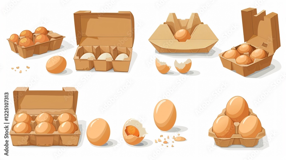 Fresh Eggs in Cardboard Packages: Carton Packed Egg Store Pack Image Fresh Eggs in Cardboard Packages: Carton Packed Egg Store Pack Image