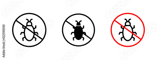 No parasitic insects sign in black and red colors