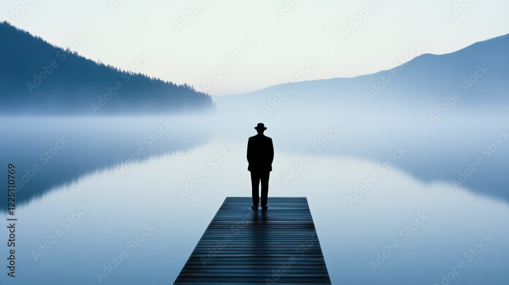 Witness Accounts and Time Passing Without Leads, A lone witness stands at the edge of a dock, gazing into the distance, captured in high fidelity with a serene atmosphere. Witness Accounts and Time Passing Without Leads, A lone witness stands at the edge of a dock, gazing into the distance, captured in high fidelity with a serene atmosphere.