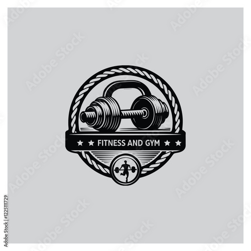 Bold Fitness Club Logo – Gym Shield with Barbell Design