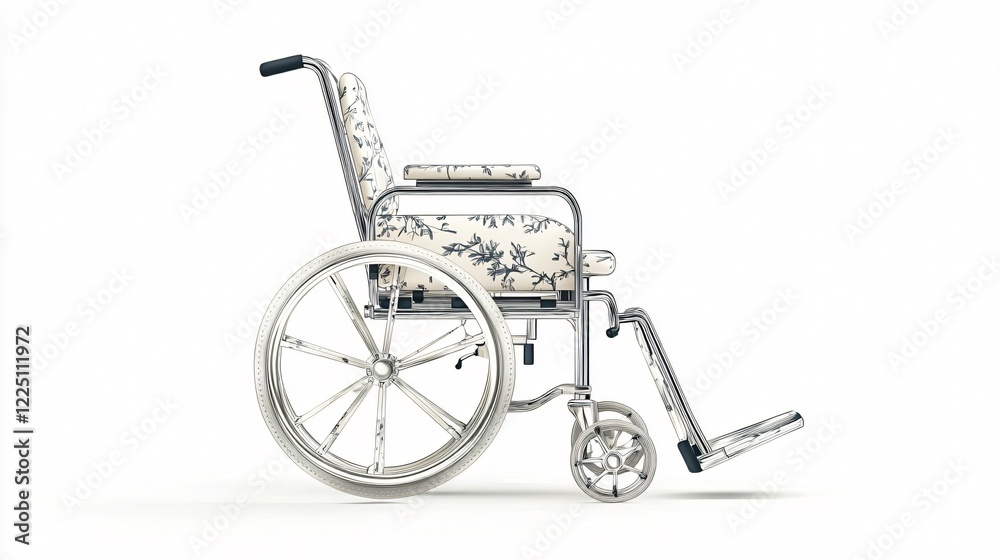 Fototapeta premium Professional Hospital Wheelchair on White Background for Parasports Events