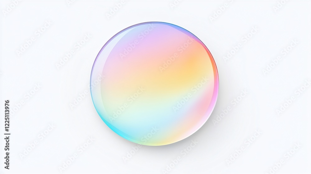 Pastel Holographic Circle Badge on Transparent Background for Professional Designs Pastel Holographic Circle Badge on Transparent Background for Professional Designs