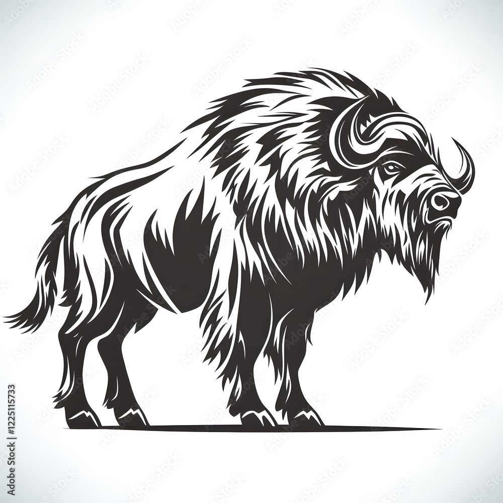 Obraz premium bison head silhouette