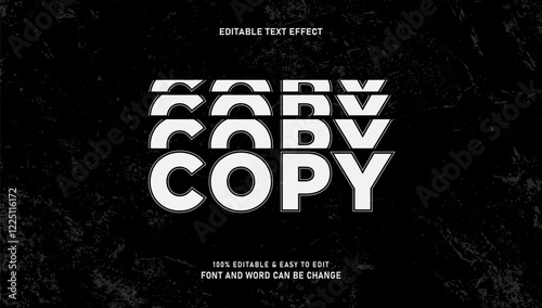Editable copy text effect