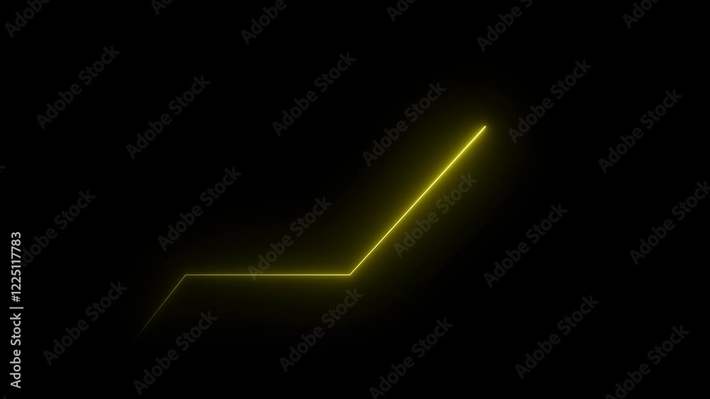 blue neon line direction arrow background. Arrow pointing to the right on a black background. Abstract Directional arrow animation. signal icon. Arrow loop animation direction concept.