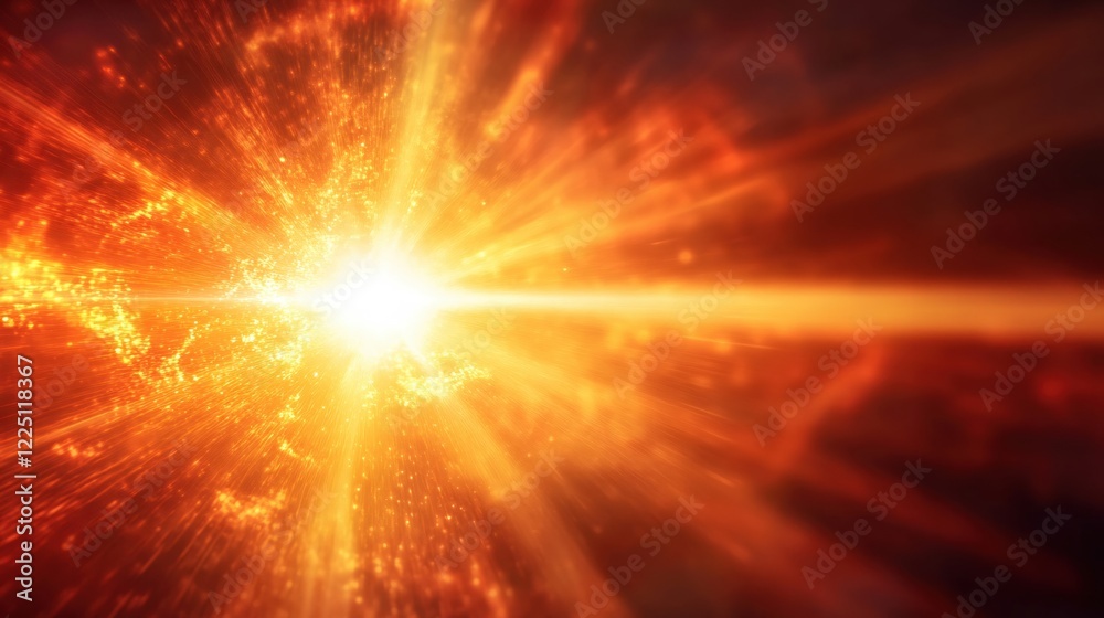 Fiery explosion with bright light and radiating energy in a cosmic space scene abstract art Fiery explosion with bright light and radiating energy in a cosmic space scene abstract art