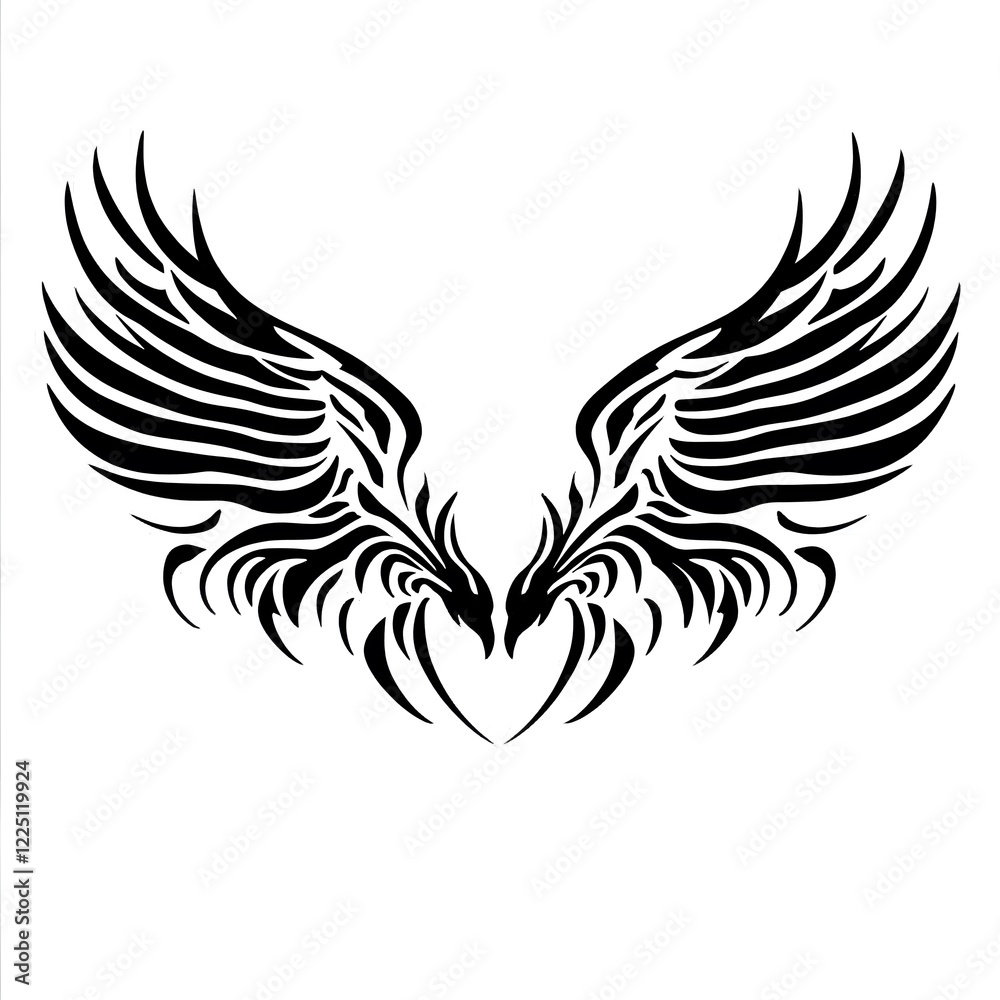 Fototapeta premium heart with wings