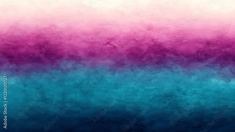 Fototapeta premium Abstract watercolor background with a gradient transition from light pink to deep blue, featuring a textured effect. The image evokes a calm and