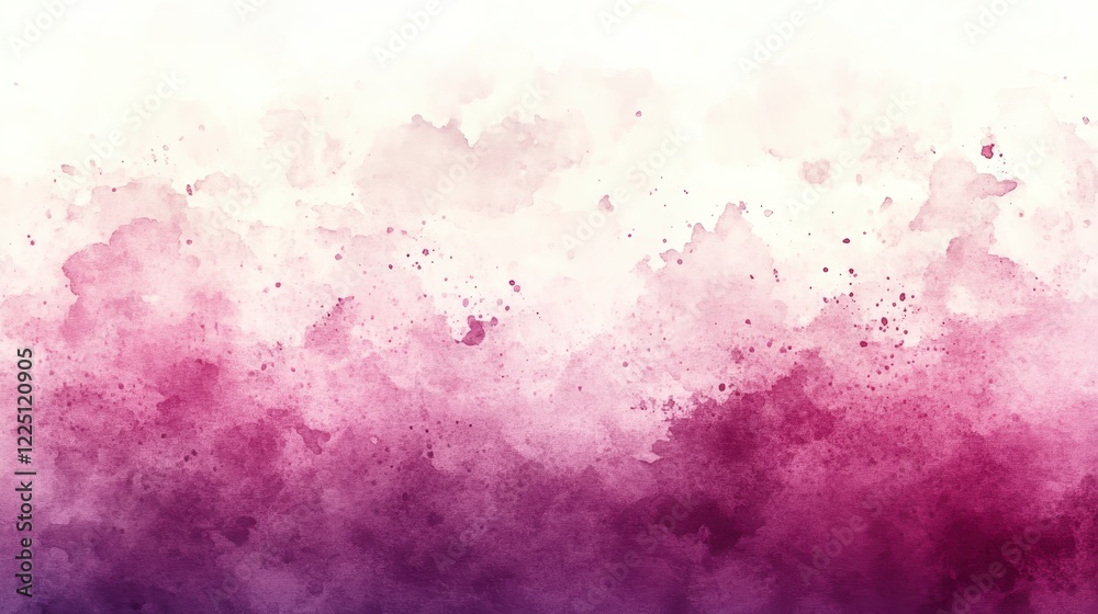 Obraz premium Abstract watercolor wash painting in shades of purple, pink, and white. The texture is soft and slightly grainy, with a blend of light and dark tones