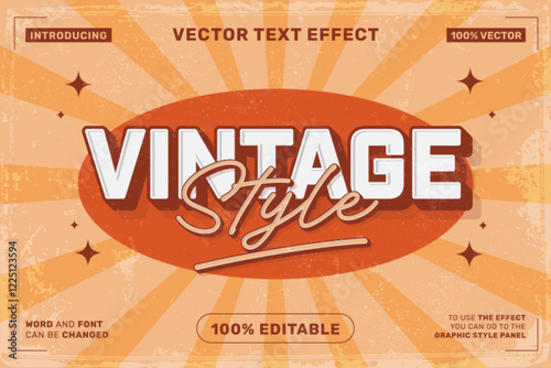 Editable text effect Vintage template style premium vector
