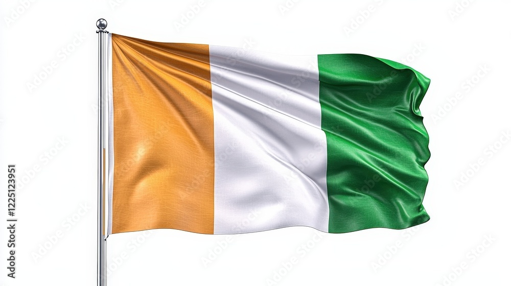 Obraz premium Vivid Representation of the Irish Flag with Orange, White, and Green Colors in Motion