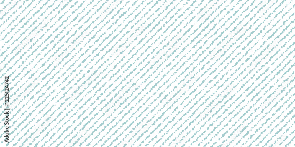 Slub worn linen slant seamless pattern. Abstract bg with blue diagonal texture of flax fabric. Melange wool textile. Rough rug with uneven dots and specks. Vector illustration