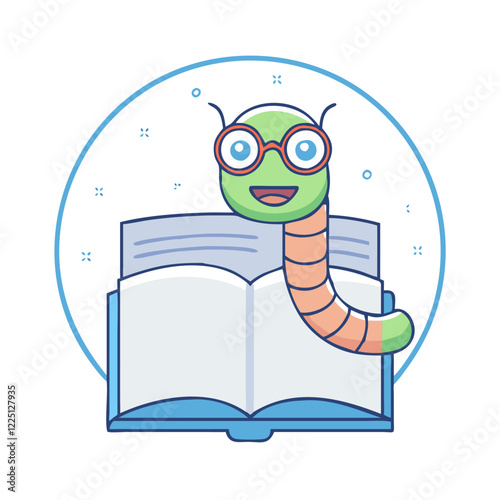 bookworm icon, bookworm vector illustration-simple illustration of bookworm, perfect for bookworm logos and icons