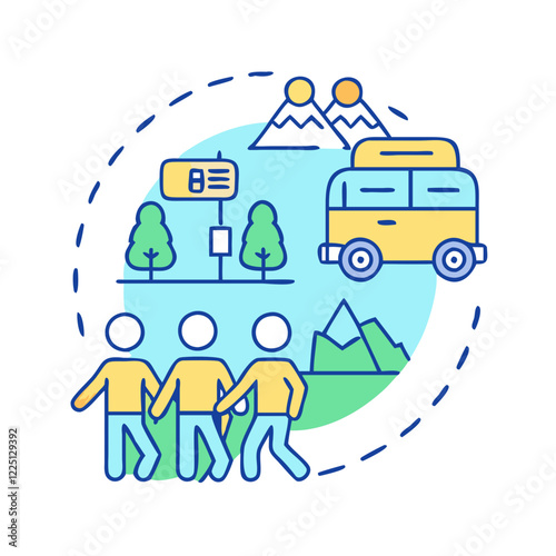 field trip icon, field trip vector illustration-simple illustration of field trip, perfect for field trip logos and icons