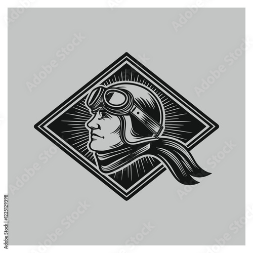 Vintage Aviator Emblem vector template design
