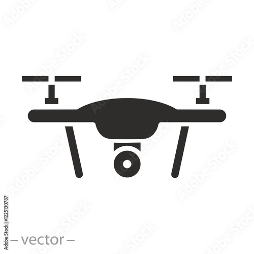 drone icon, flat vector illustration eps10