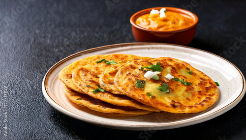 Delicious north indian food Aloo Paratha 