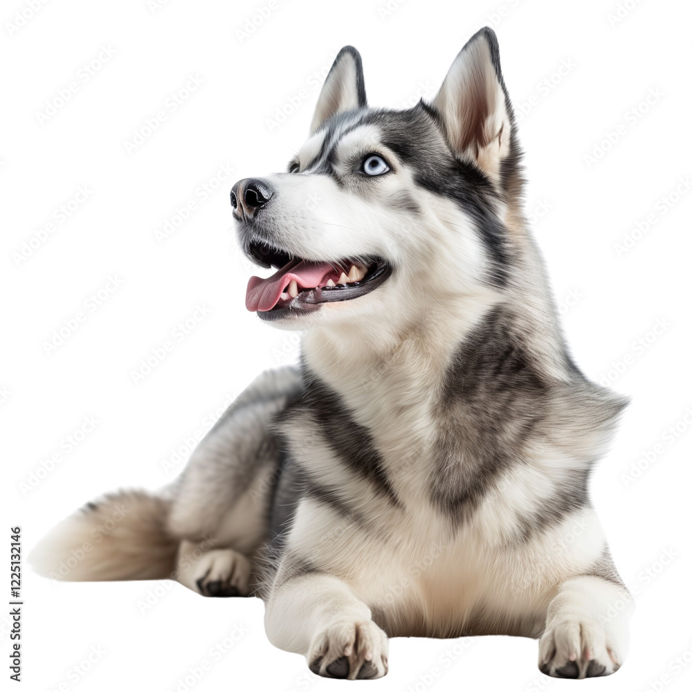 husky dog sitting on white background husky dog sitting on white background