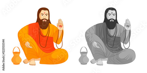 Vector illustration of Guru Ravidas on transparent background