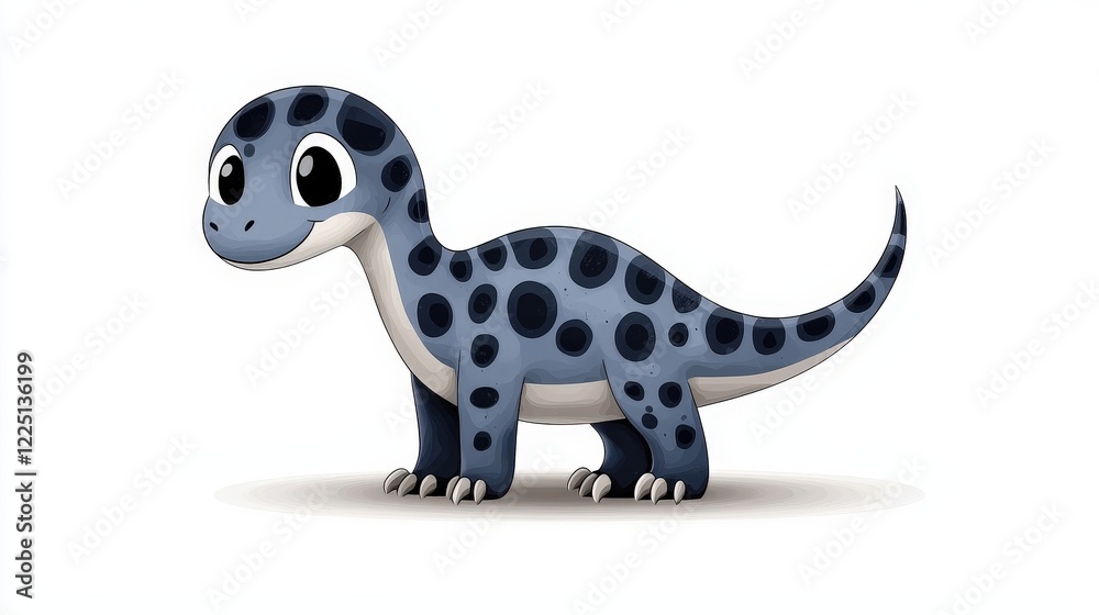 Cute cartoon dinosaur character with big eyes and spotted skin design for children’s artwork Cute cartoon dinosaur character with big eyes and spotted skin design for children’s artwork