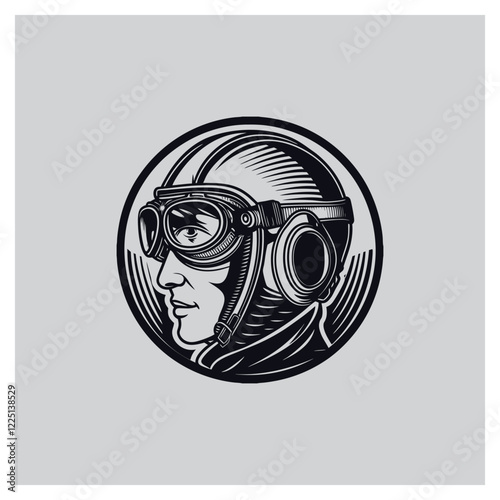 Vintage Aviator Emblem vector template design
