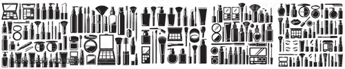 Collection of beauty equipment silhouettes