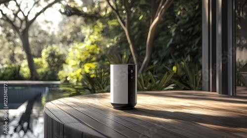 Wallpaper Mural Modern Smart Speaker by Poolside in Tranquil Garden Setting Torontodigital.ca