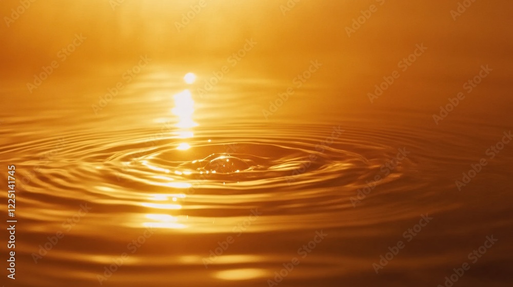 A delicate water droplet on a colorful surface, reflecting warm hues and creating mesmerizing ripples. A delicate water droplet on a colorful surface, reflecting warm hues and creating mesmerizing ripples.
