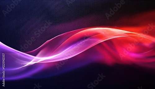 Vibrant Abstraction Striking RedPurple Gradient against a Black Grain Textured Backdrop, Featuring a Mysterious Blurred Wave Motion, Ideal for Modern Art and Design photo