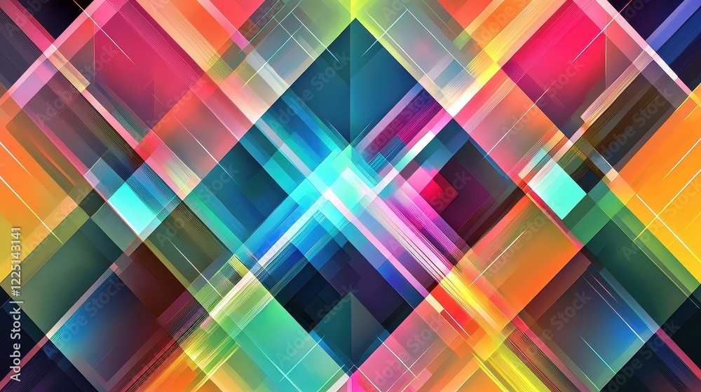 Vibrant Colorful Abstract Geometric Background with Dynamic Lines Vibrant Colorful Abstract Geometric Background with Dynamic Lines
