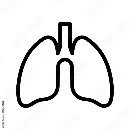 Lungs icon color editable on white background