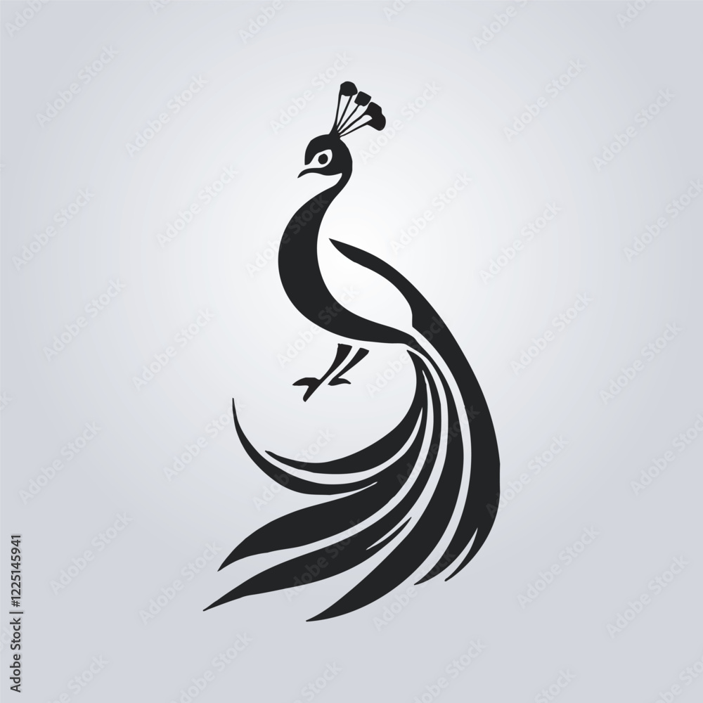 Fototapeta premium black and white peacock