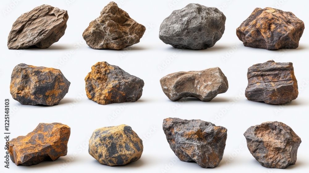 Varied Textures and Shapes of Natural Rock Stones Collection Varied Textures and Shapes of Natural Rock Stones Collection