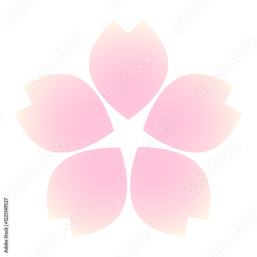 桜の花のシンプルな春色グラデーションデザイン　ベクターイラスト sakura
