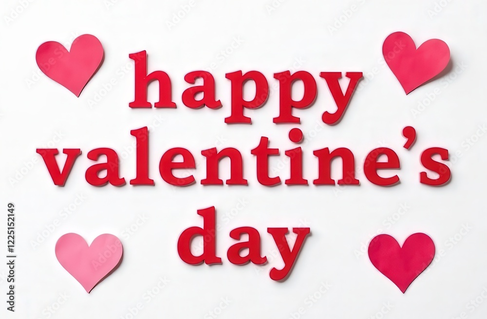 inscription Happy Valentine's Day on a white background inscription Happy Valentine's Day on a white background