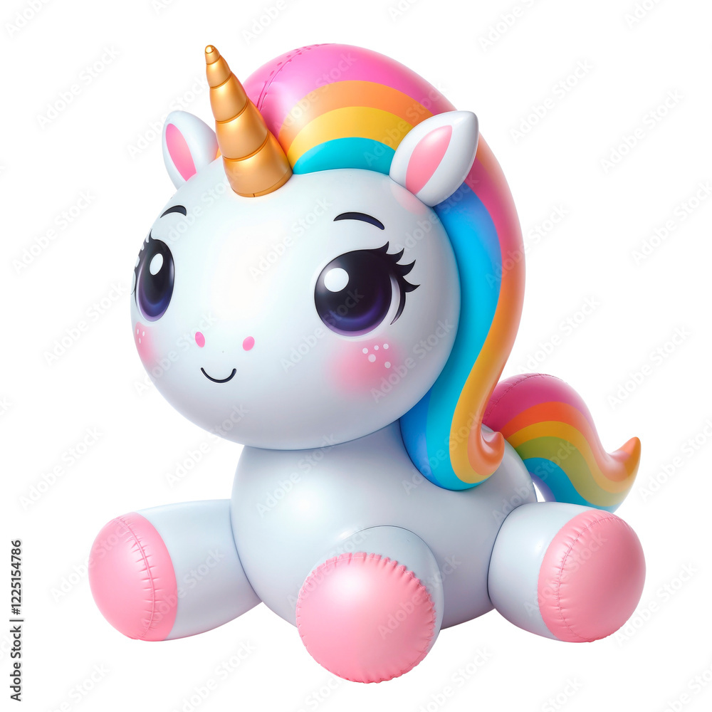 Naklejka premium Cute unicorn pool float isolated on transparent background