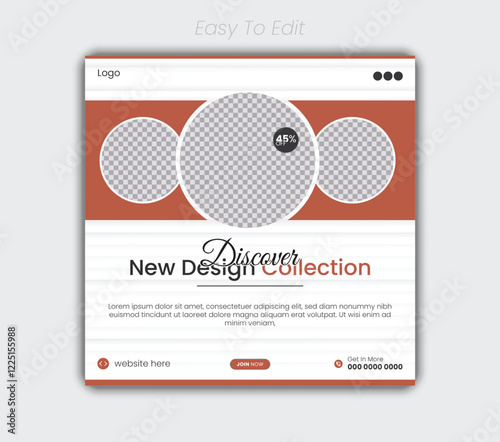 Corporate business poster and fashion social media post design template	