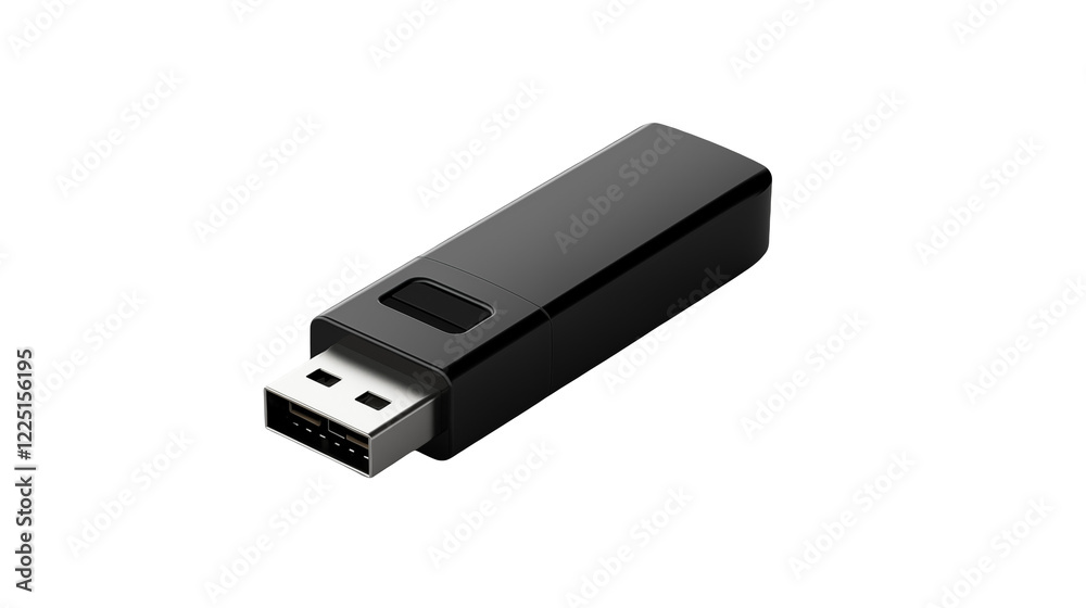 Sleek Black USB Flash Drive Mockup Sleek Black USB Flash Drive Mockup