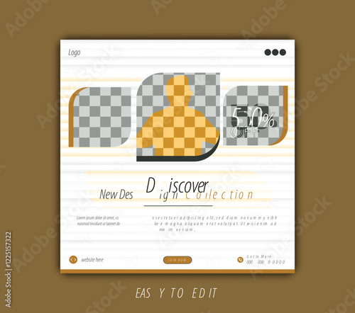 Corporate business poster and fashion social media post design template	