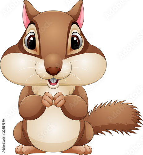 Illustration of cartoon funny chipmunk