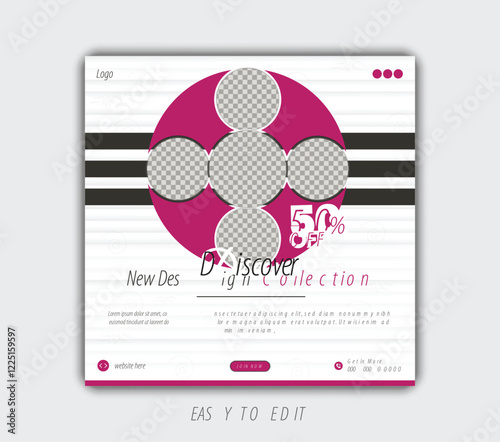 Corporate business poster and fashion social media post design template	