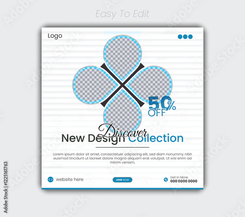Corporate business poster and fashion social media post design template	