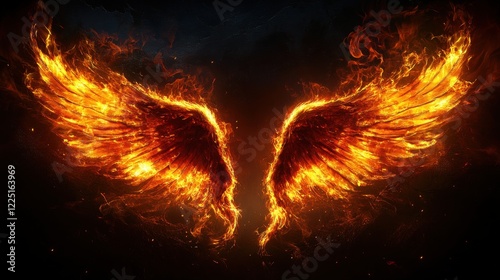 Wallpaper Mural Fiery Wings of Fantasy Representing Freedom and Transformation Torontodigital.ca