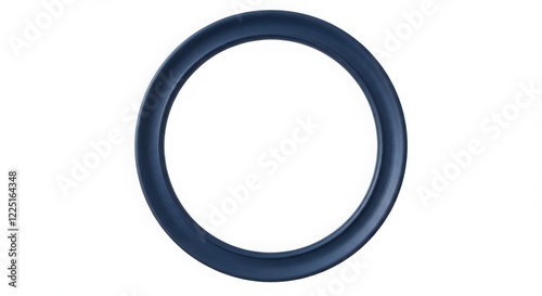 Dark Blue Circular Ring Isolated on White Background
